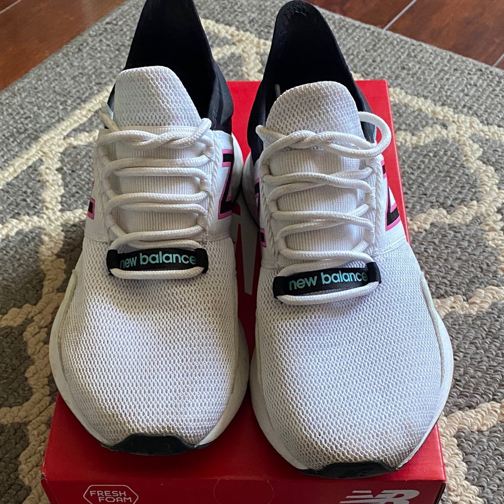 New Balance White and Black Sneakers
